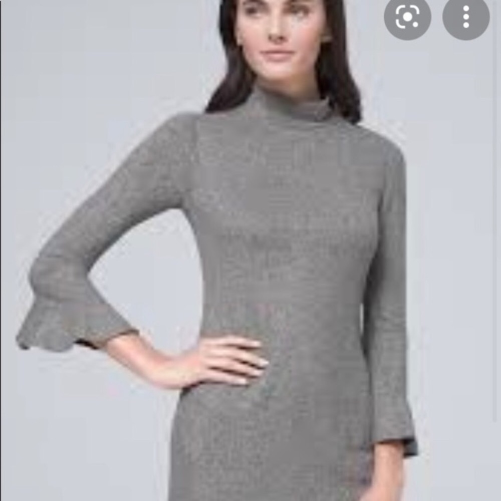 Whbm Metallic Flutter Cuff Sweater Shift Dress Me… - image 2